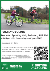 Image of a flyer advertising the family cycling sessions at Moredon. 
